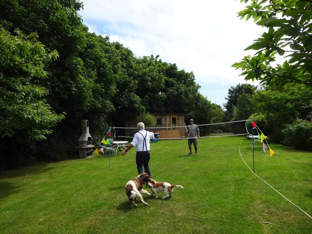 Sporten in de gemeenschappelijke tuin - Sports in the shared garden under supervision of Miss "Q" and Benson